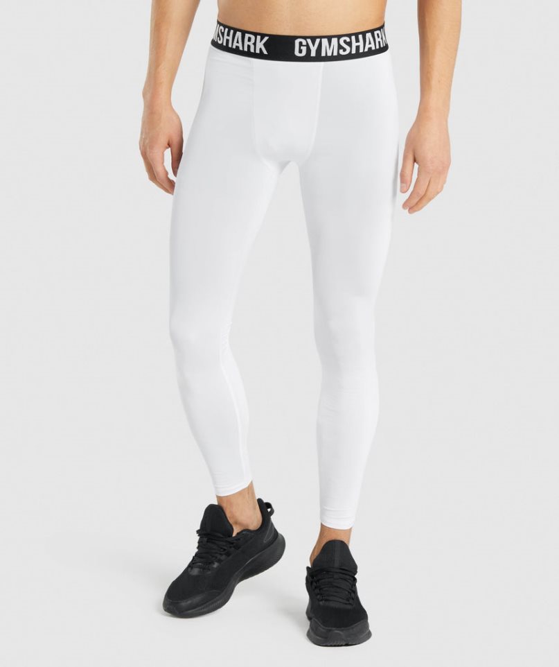 Men\'s Gymshark Element Baselayer Leggings White | NZ 7LIKUR